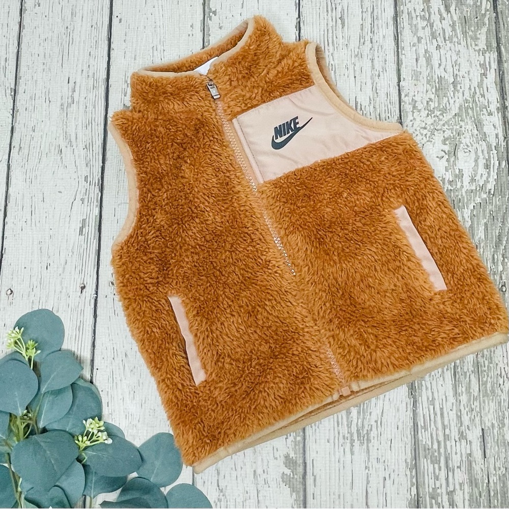 Nike Faux Fur Zip Up Utility Vest